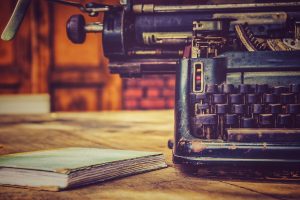 Typewriter and Book