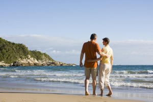 Retired Couple Walking